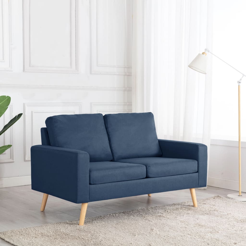 2-Sitzer-Sofa Blau Stoff