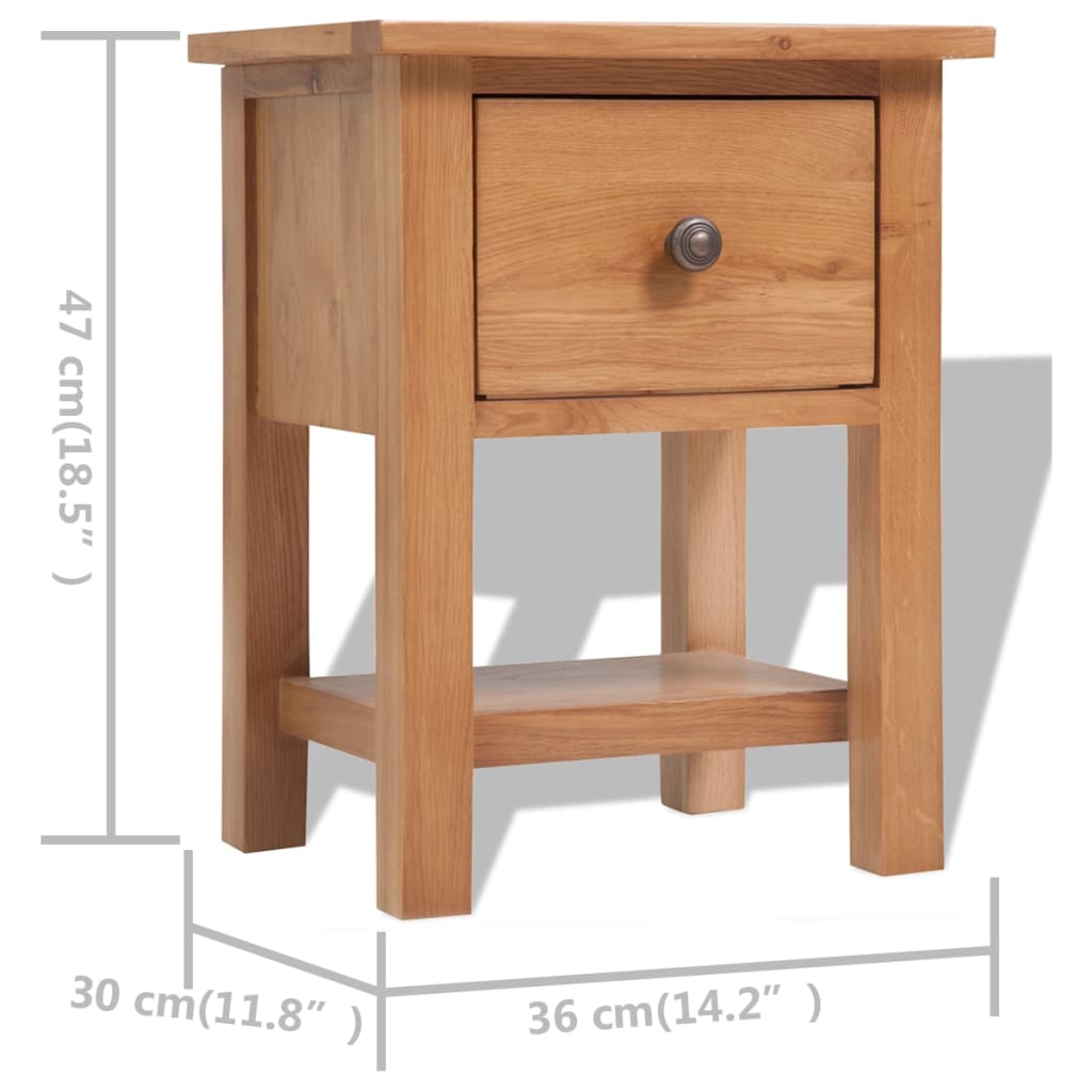 Nachttische 2 Stk. 36x30x47 cm Eiche Massivholz