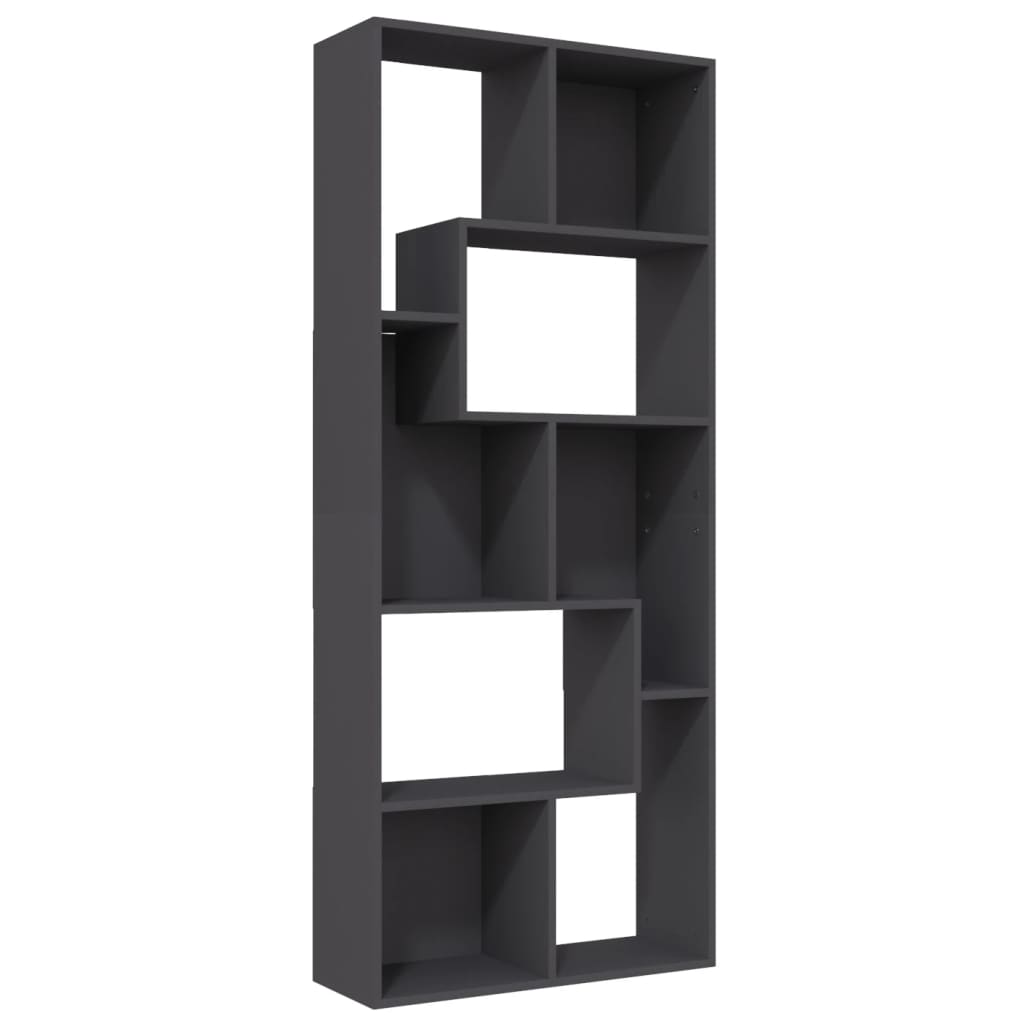 Bücherregal Grau 67x24x161 cm Holzwerkstoff