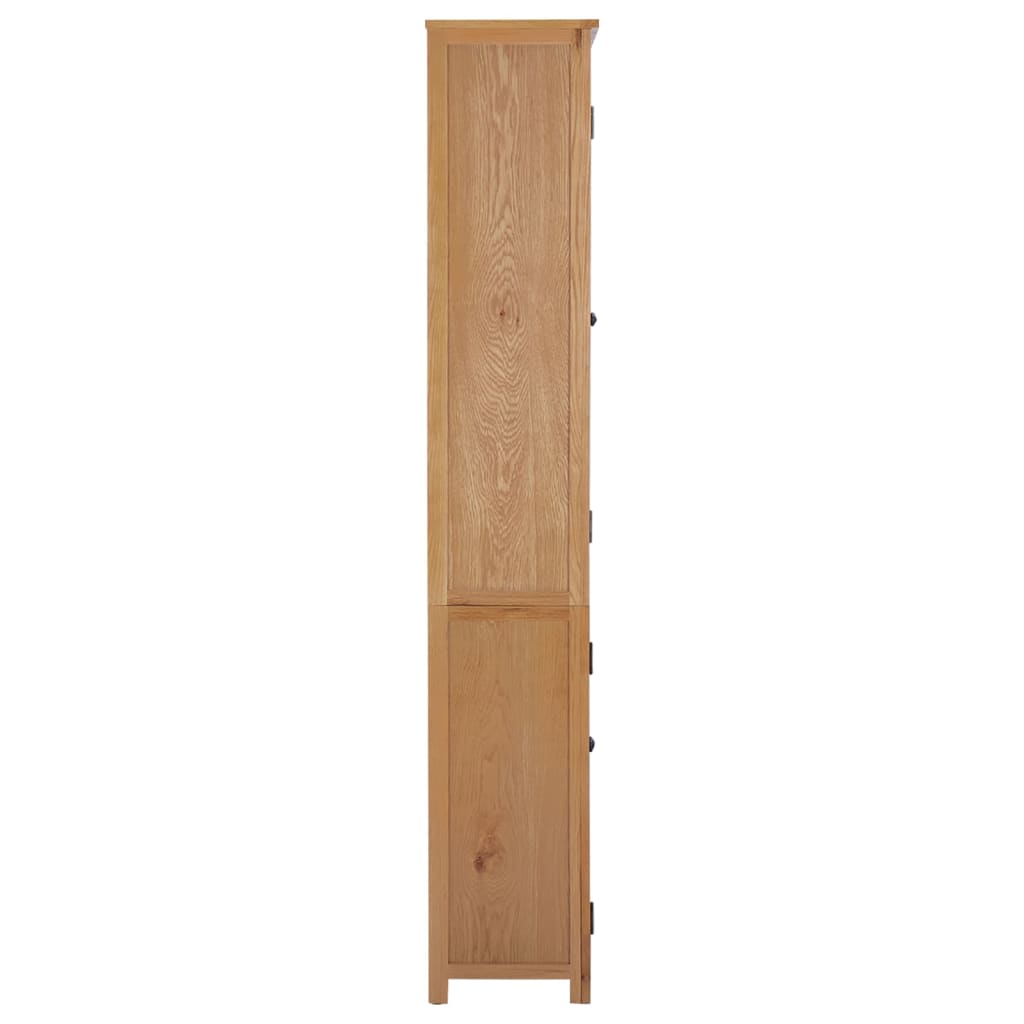 Bücherregal mit 2 Türen 90x30x200 cm Massivholz Eiche