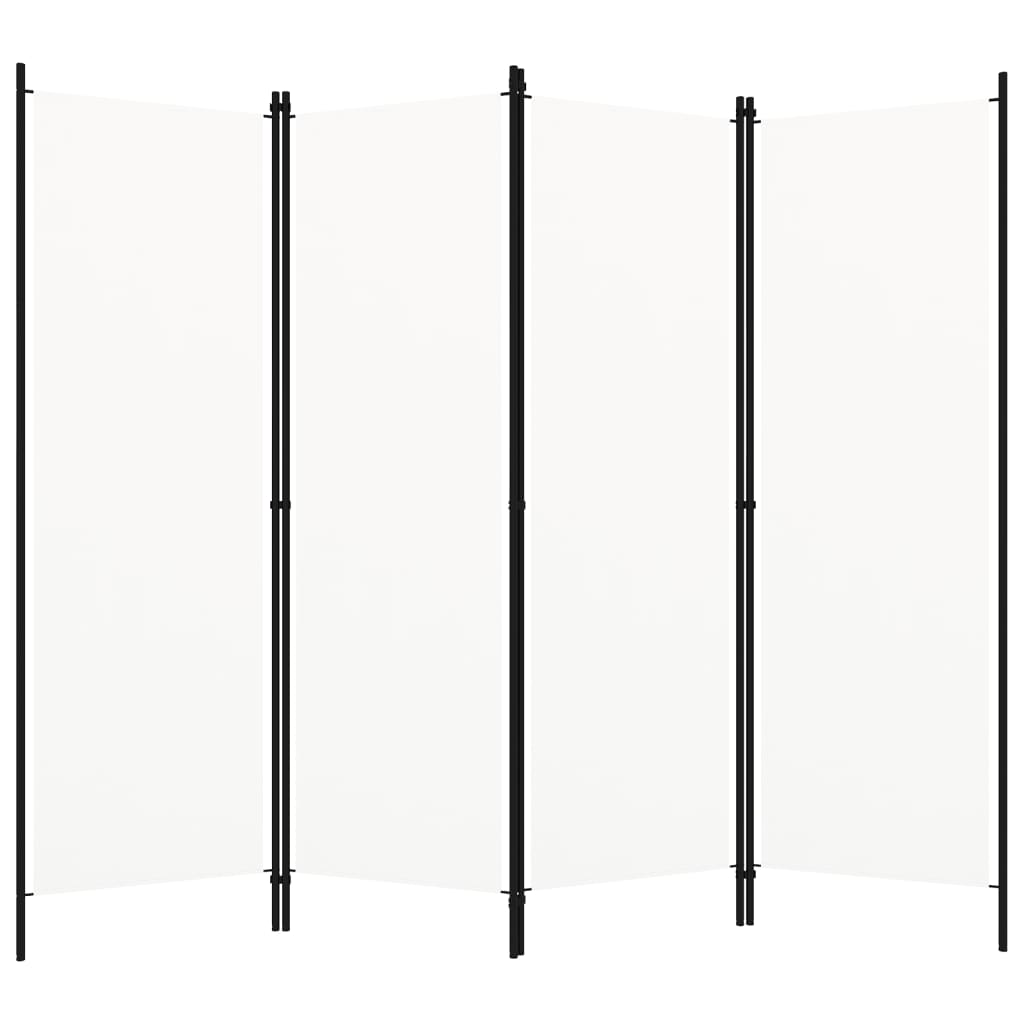 4-tlg. Raumteiler Weiß 200x180 cm