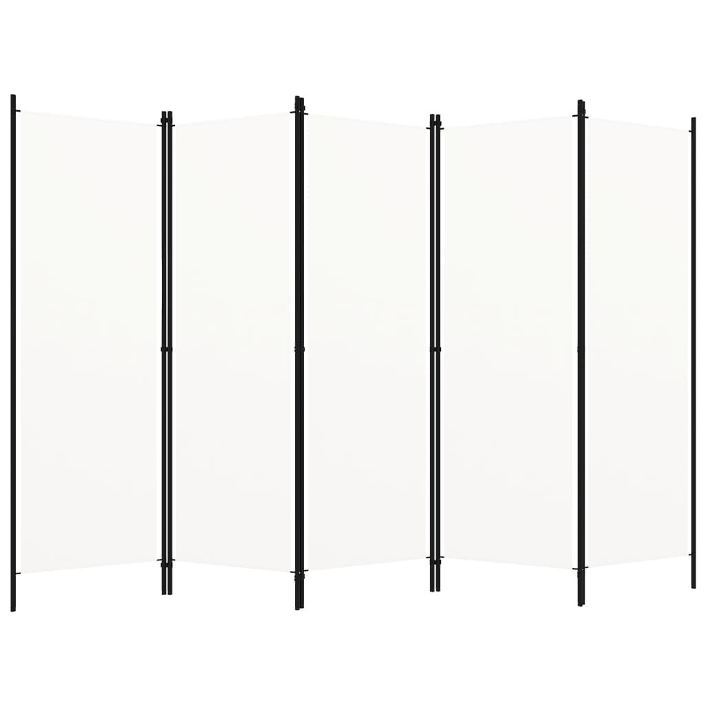 5-tlg. Raumteiler Weiß 250x180 cm