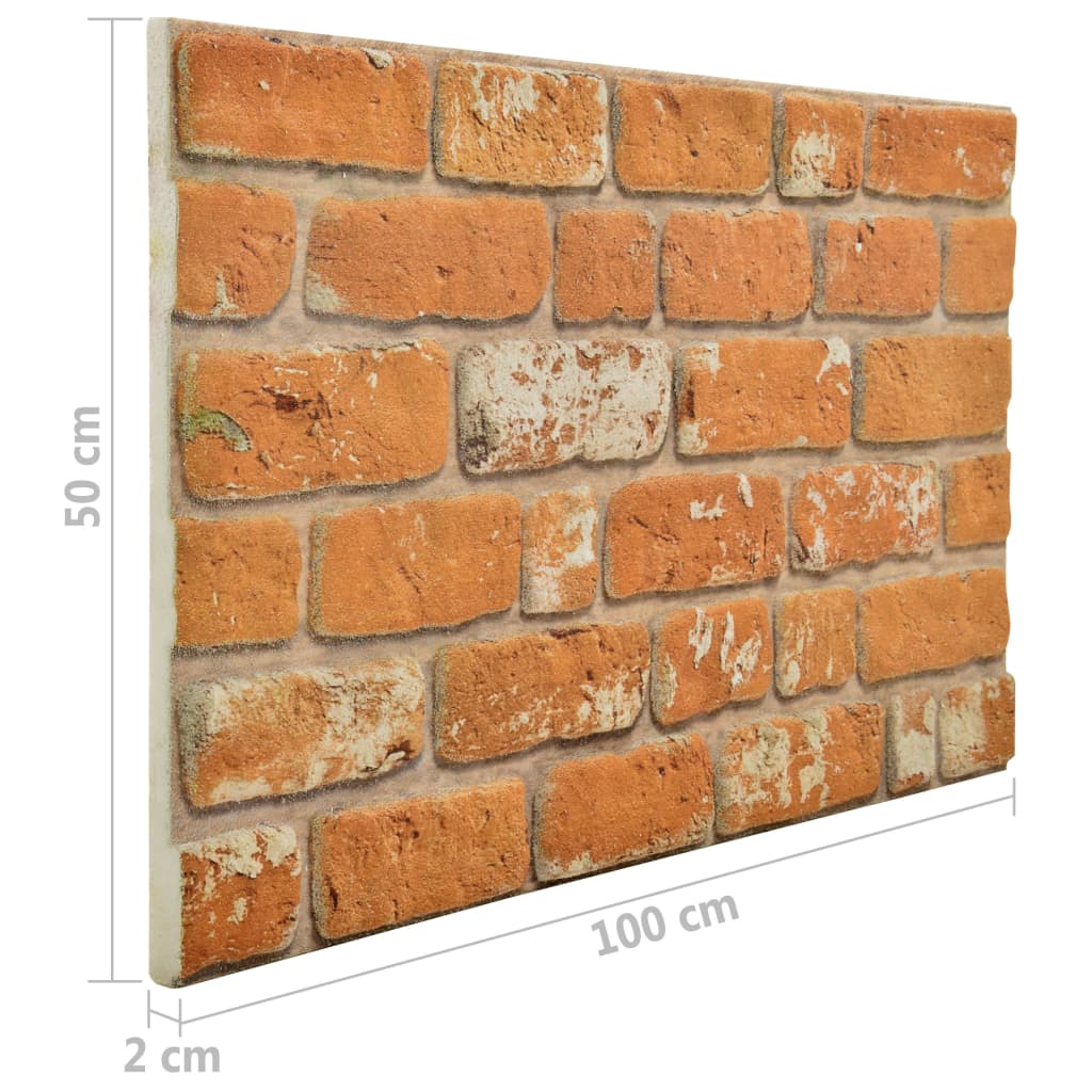 3D-Wandpaneele 11 Stk. Hellbraun Backstein-Optik EPS