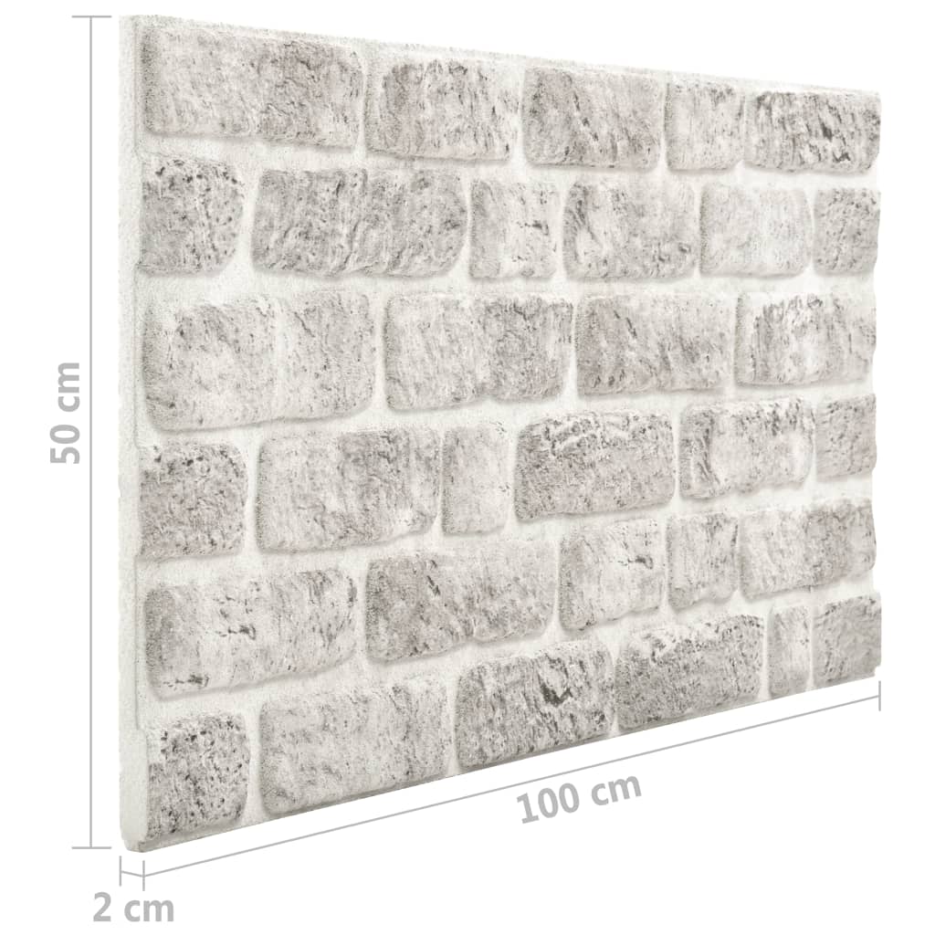 3D-Wandpaneele 11 Stk. Hellgrau Backstein-Optik EPS