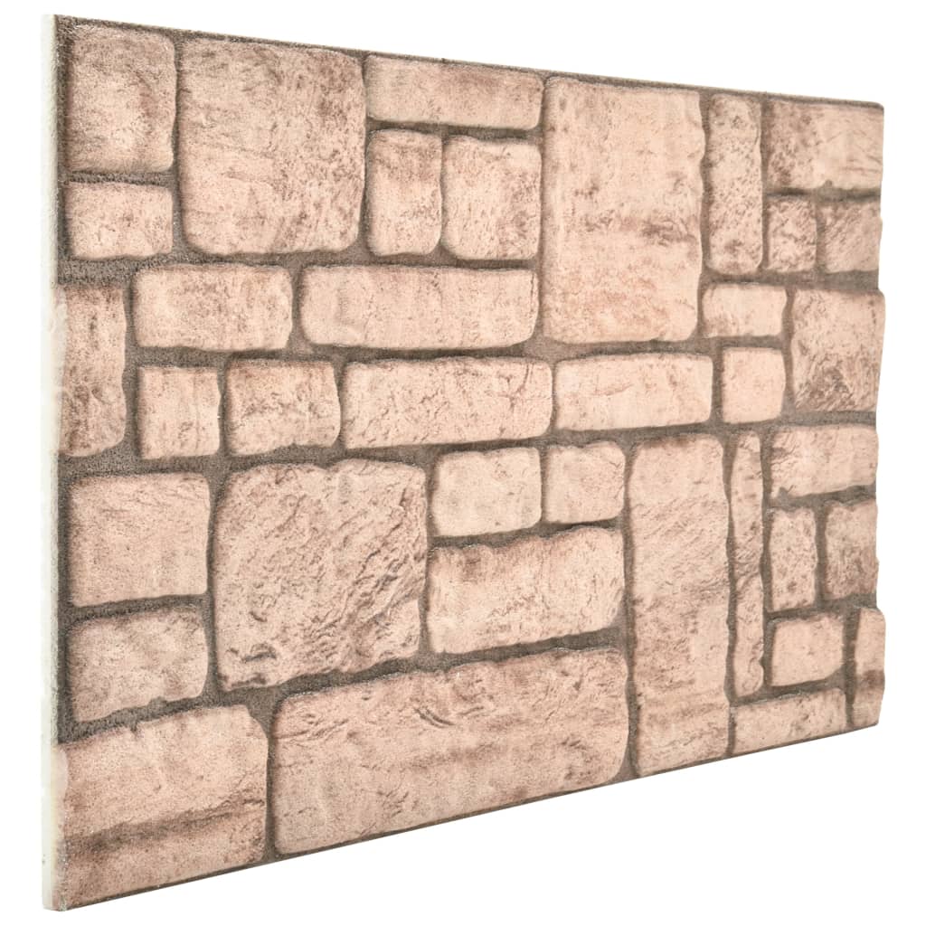 3D-Wandpaneele 11 Stk. Beige Backstein-Optik EPS