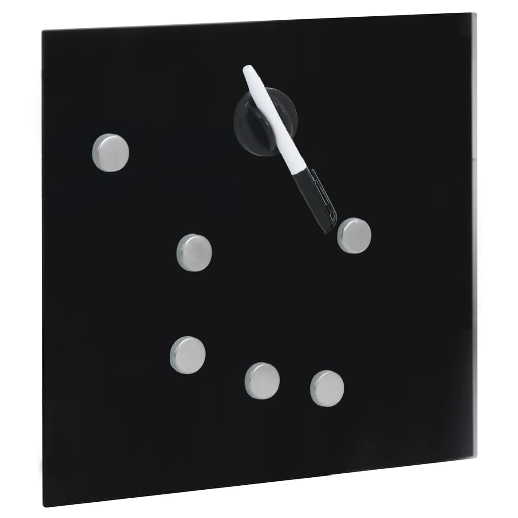 Schlüsselkasten mit Magnettafel Schwarz 35x35x5,5 cm