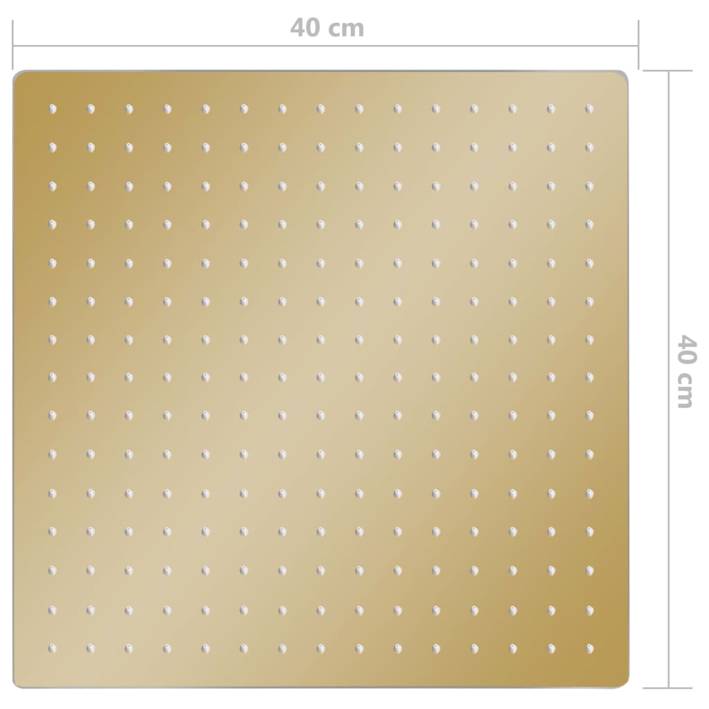 Regenbrause Edelstahl 40x40 cm Quadrat Golden