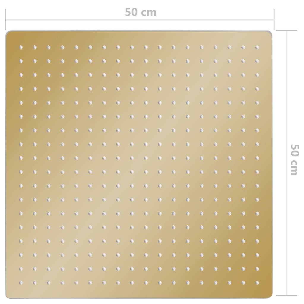 Regenbrause Edelstahl 50x50 cm Quadrat Golden