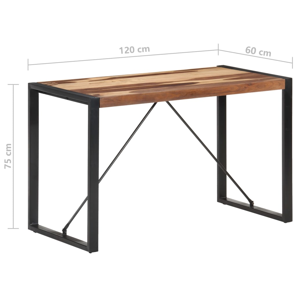 Esstisch 120x60x75 cm Massivholz mit Palisander-Finish