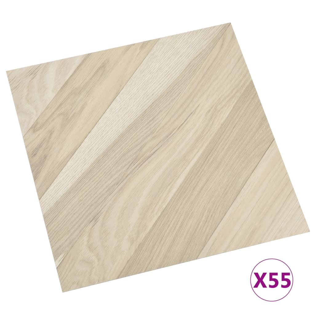 PVC-Fliesen Selbstklebend 55 Stk. 5,11 m² Beige Gestreift