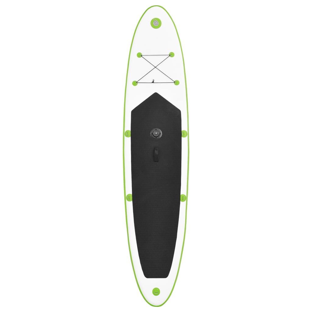 Aufblasbares SUP-Board mit Segel Set Grün und Weiß