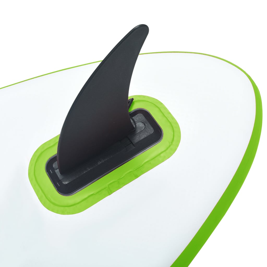 Aufblasbares SUP-Board mit Segel Set Grün und Weiß