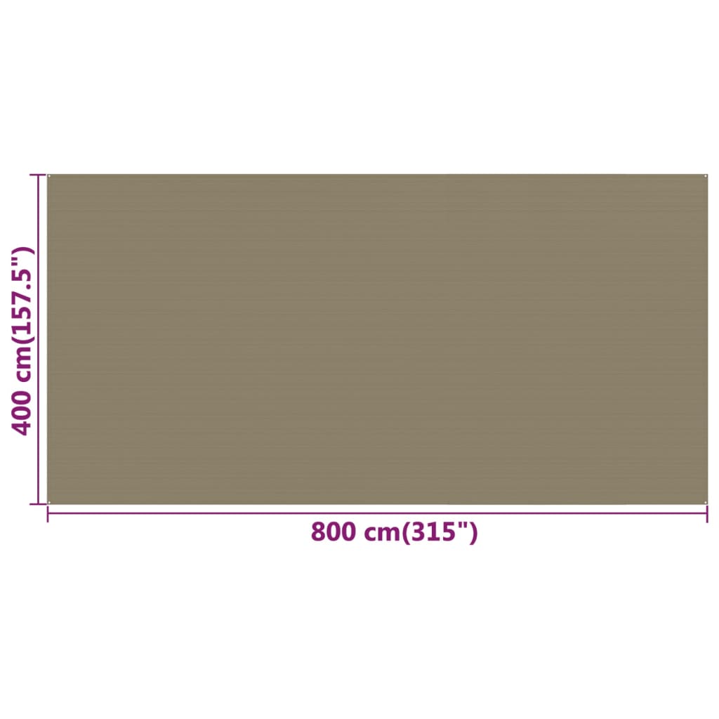 Zeltteppich Taupe 400x800 cm HDPE