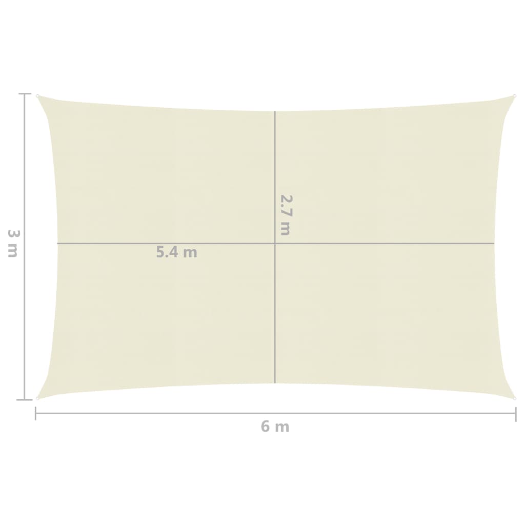 Sonnensegel 160 g/m² Creme 3x6 m HDPE