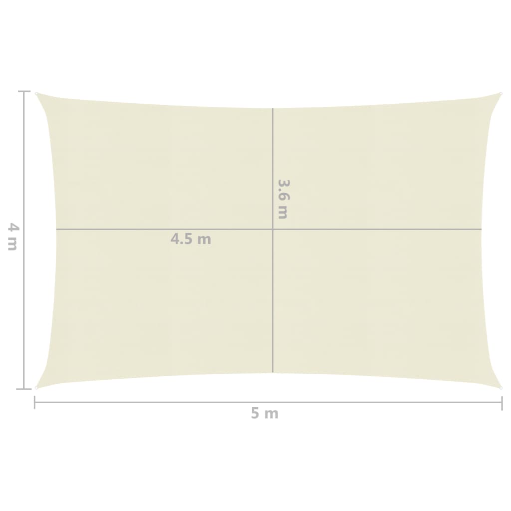 Sonnensegel 160 g/m² Creme 4x5 m HDPE