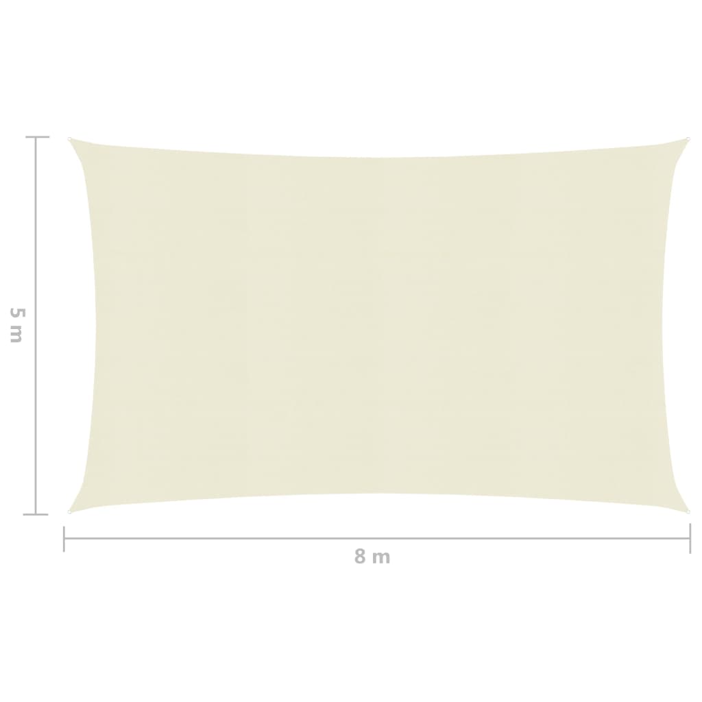 Sonnensegel 160 g/m² Creme 5x8 m HDPE