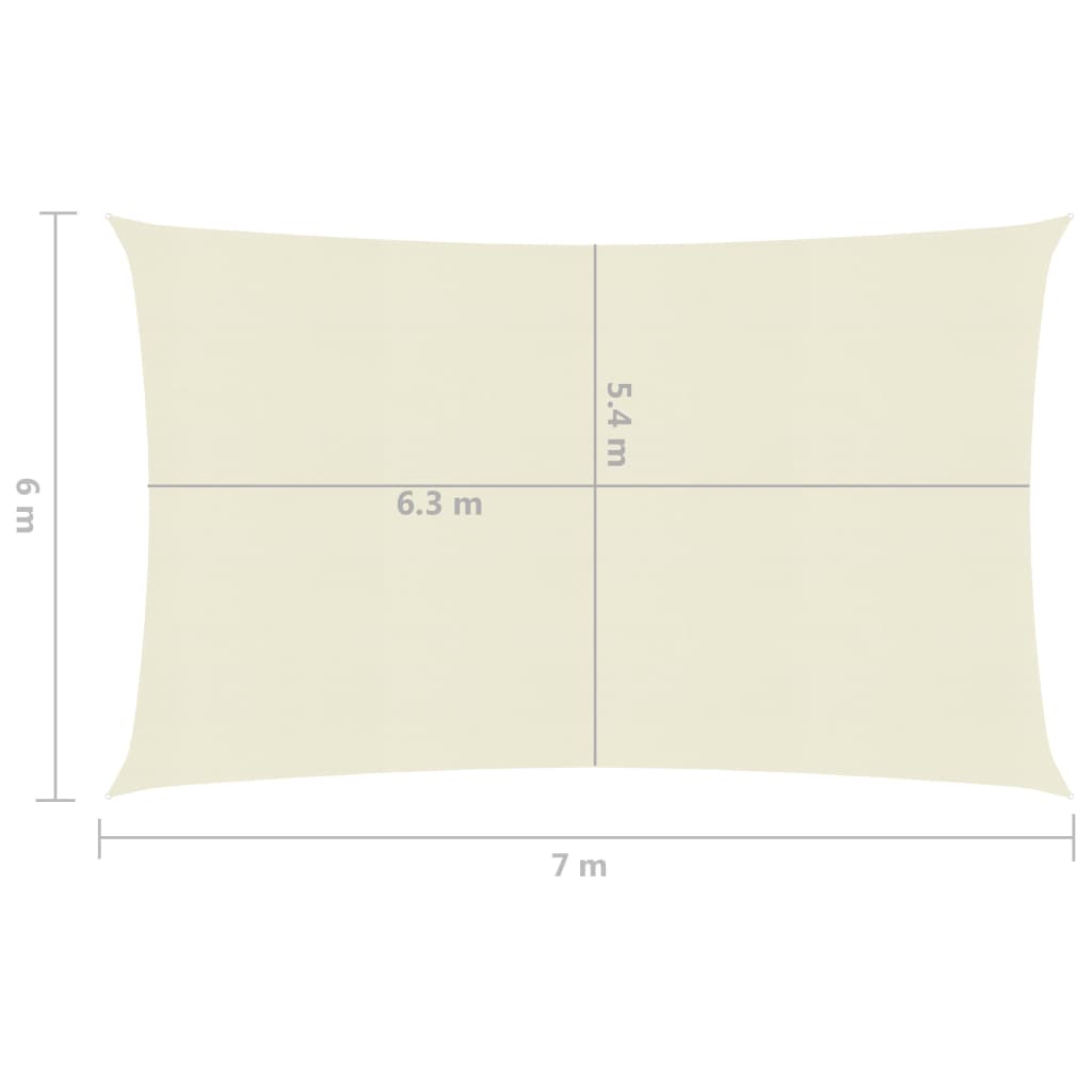 Sonnensegel 160 g/m² Creme 6x7 m HDPE