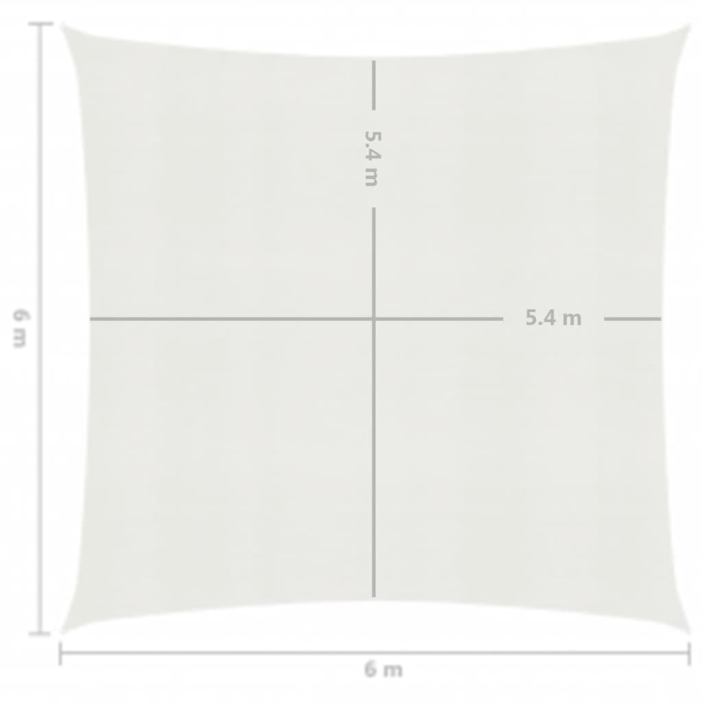 Sonnensegel 160 g/m² Weiß 6x6 m HDPE