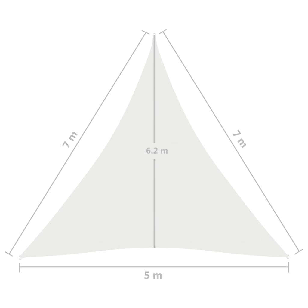 Sonnensegel 160 g/m² Weiß 5x7x7 m HDPE