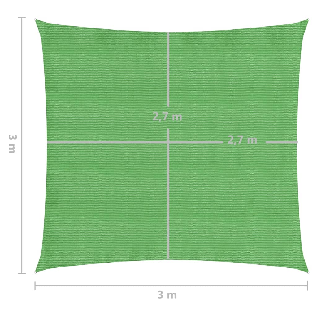 Sonnensegel 160 g/m² Hellgrün 3x3 m HDPE