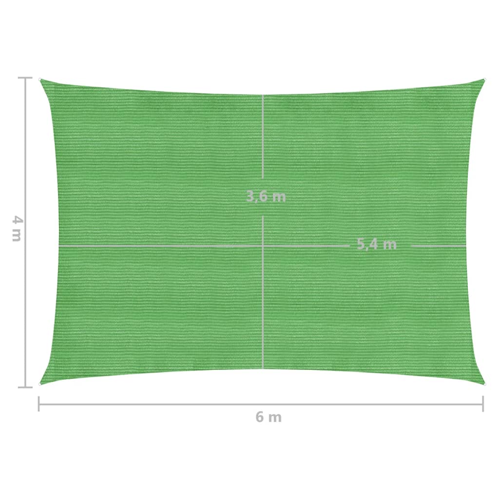 Sonnensegel 160 g/m² Hellgrün 4x6 m HDPE