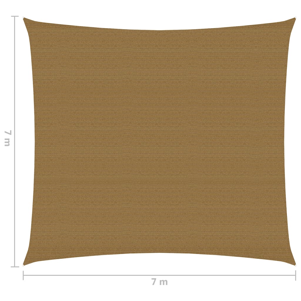 Sonnensegel 160 g/m² Taupe 7x7 m HDPE