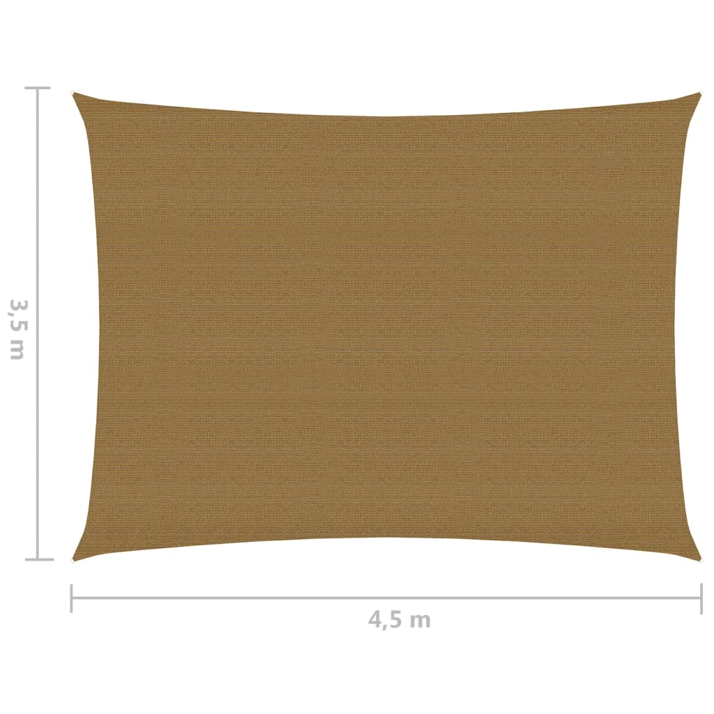 Sonnensegel 160 g/m² Taupe 3,5x4,5 m HDPE