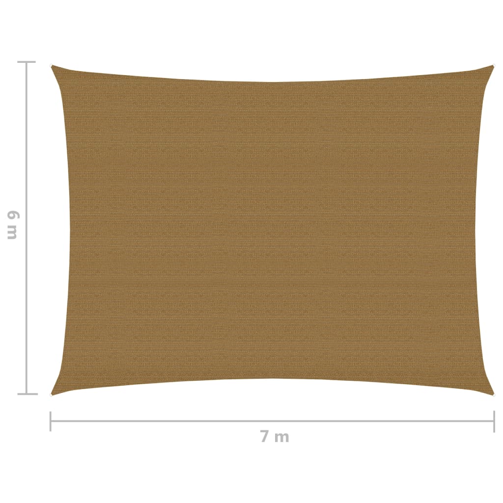 Sonnensegel 160 g/m² Taupe 6x7 m HDPE