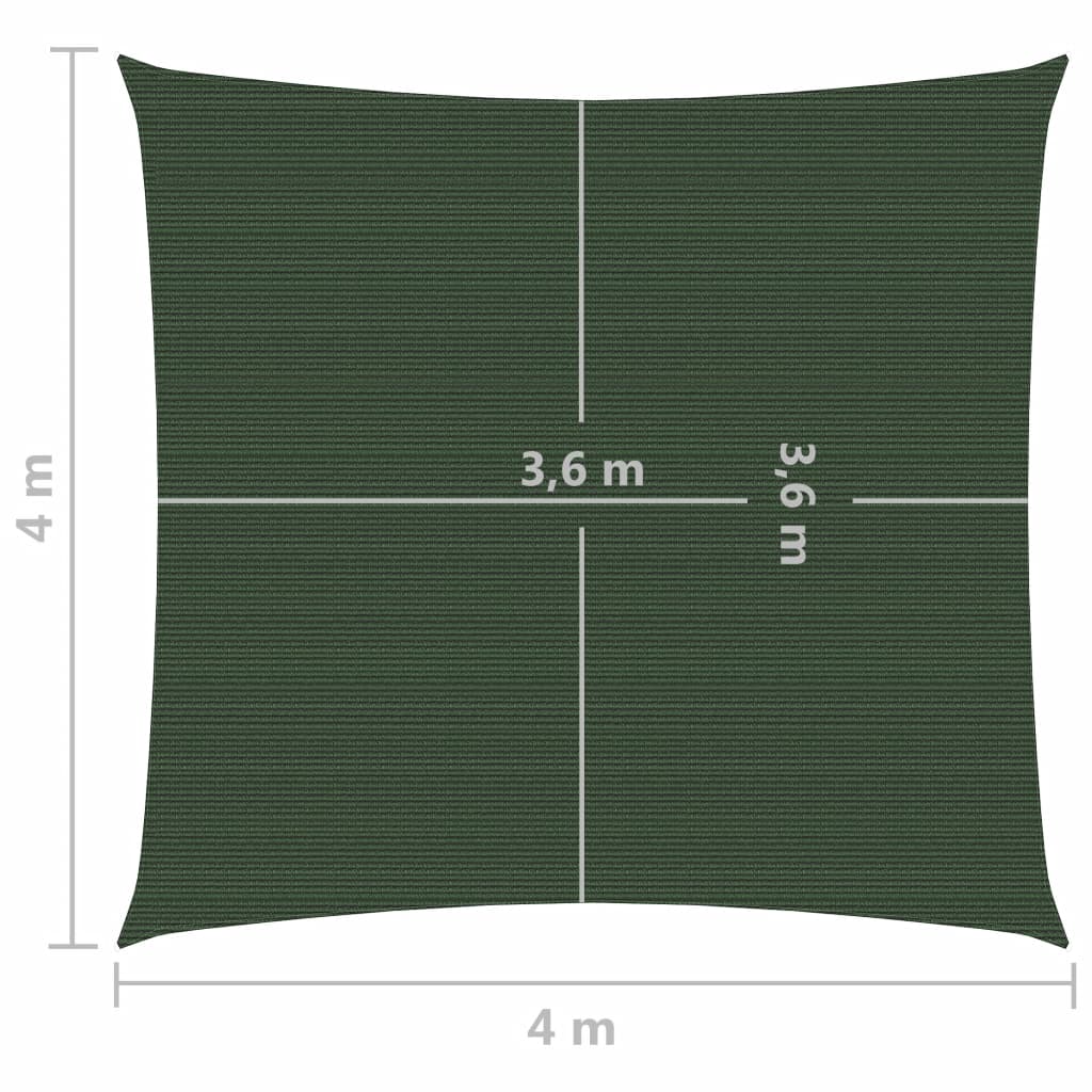 Sonnensegel 160 g/m² Dunkelgrün 4x4 m HDPE