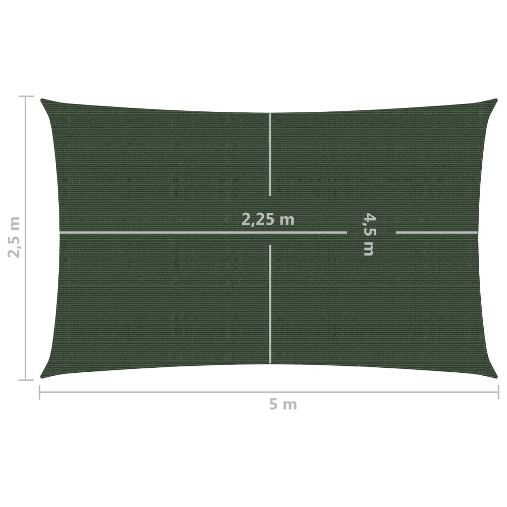 Sonnensegel 160 g/m² Dunkelgrün 2,5x5 m HDPE