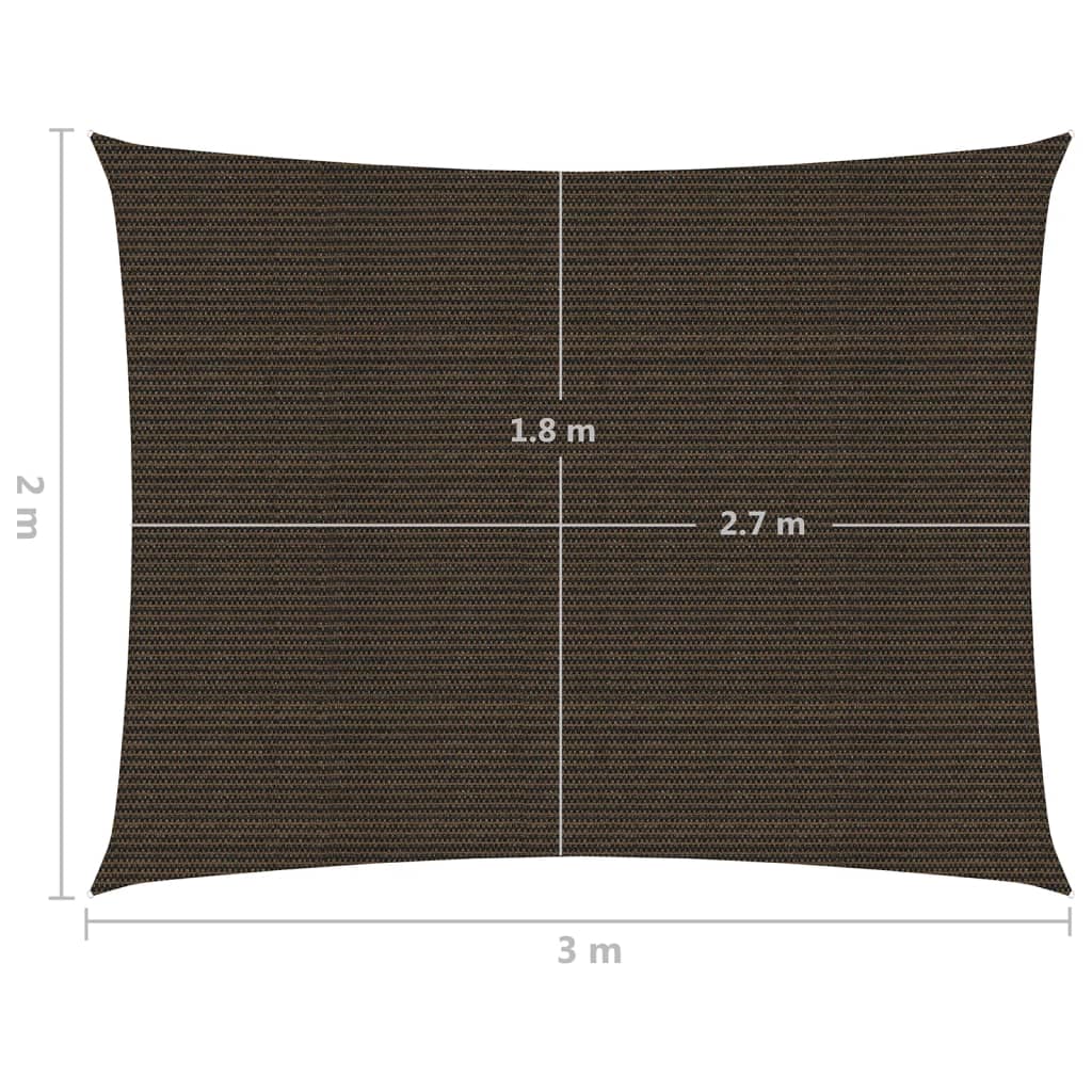 Sonnensegel 160 g/m² Braun 2x3 m HDPE