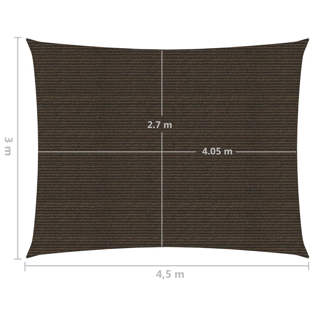 Sonnensegel 160 g/m² Braun 3x4,5 m HDPE