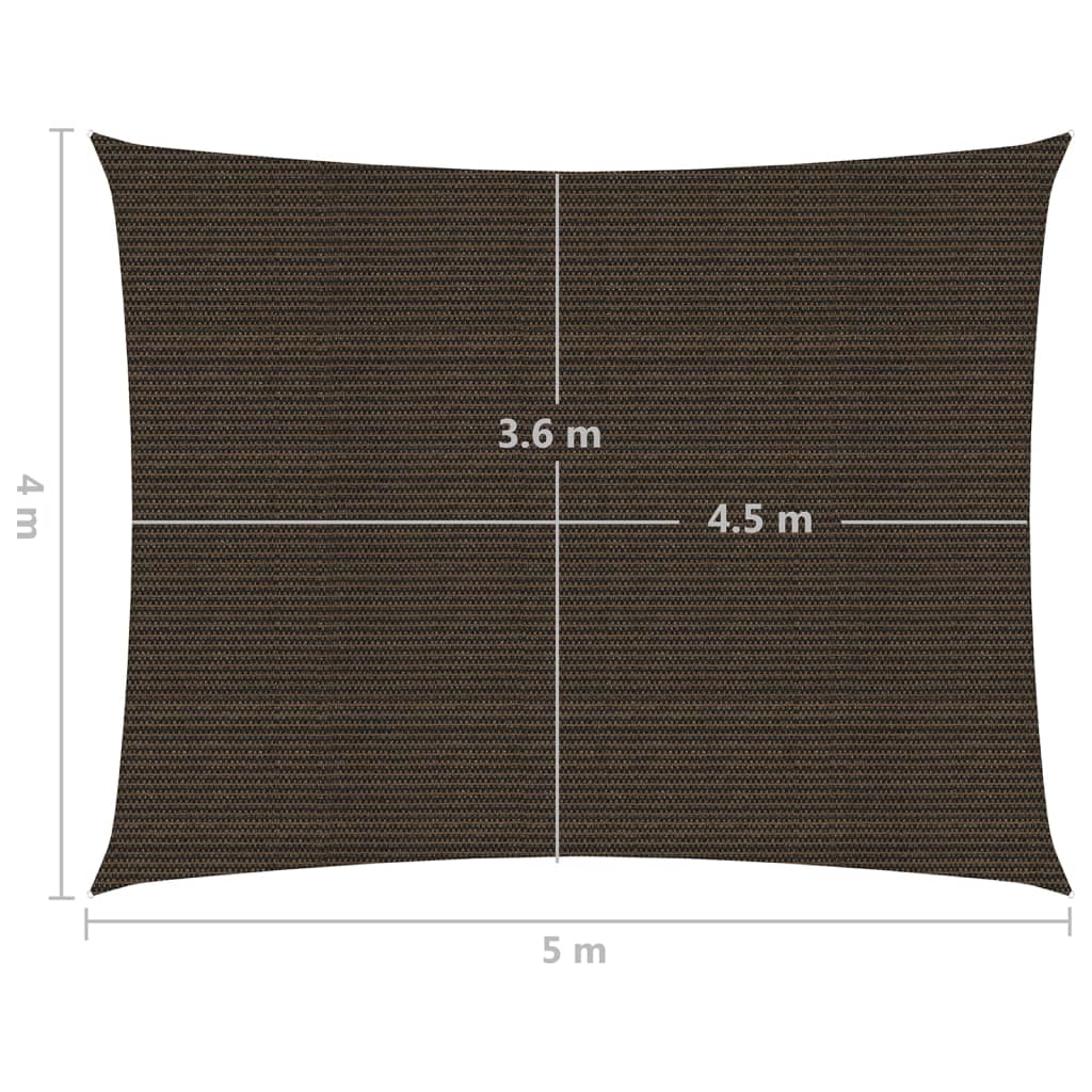 Sonnensegel 160 g/m² Braun 4x5 m HDPE