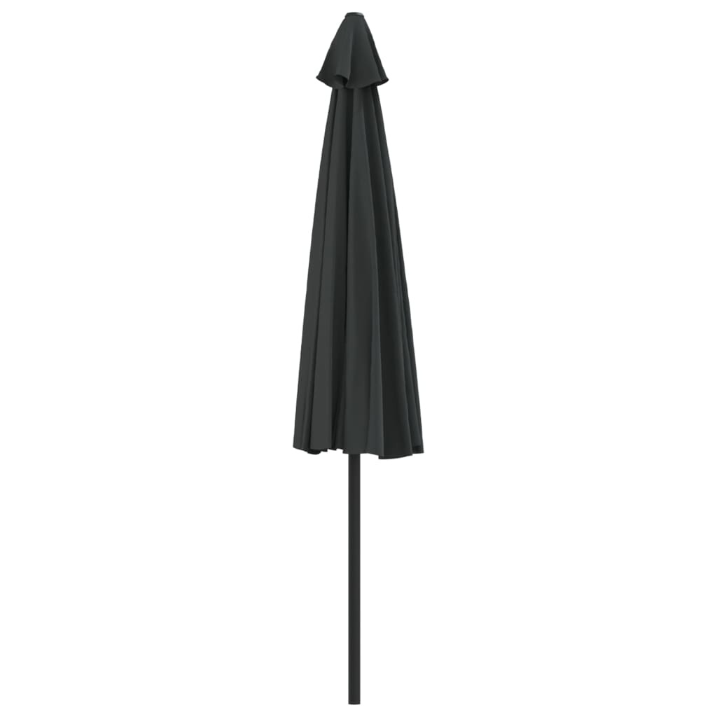 Balkon-Sonnenschirm Alu-Mast Schwarz 300x155x223cm Halbrund