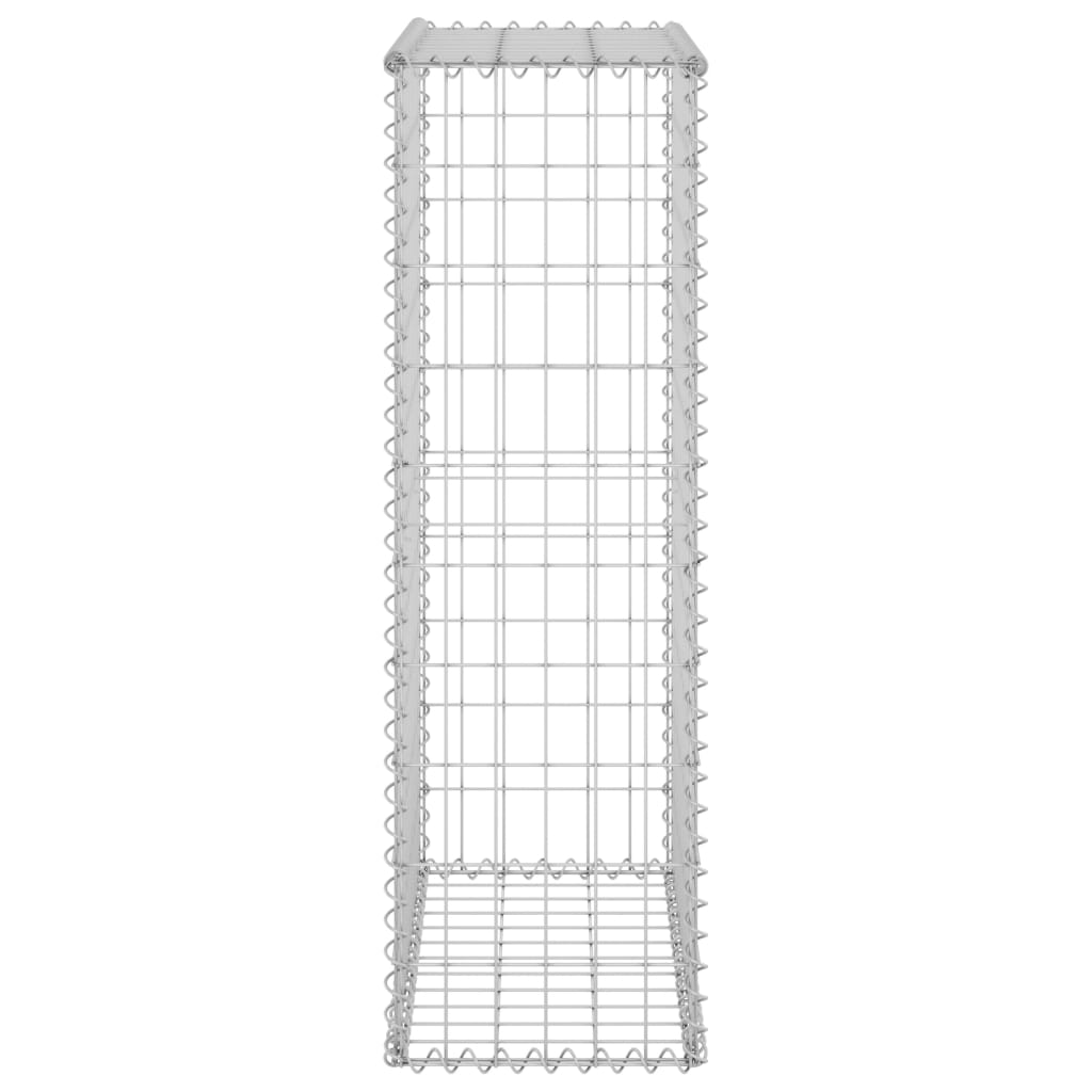 Gabionenwand mit Abdeckung Verzinkter Stahl 60x30x100 cm