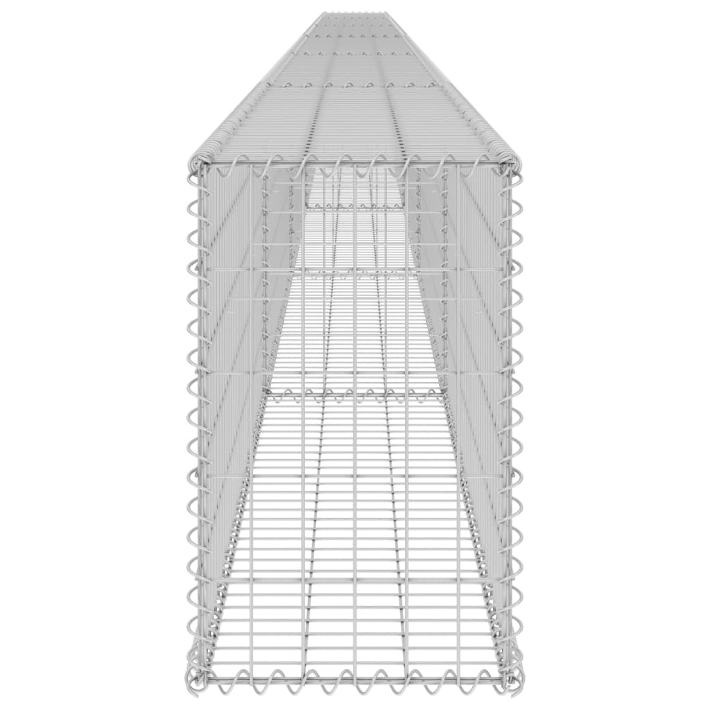 Gabionenwand mit Abdeckung Verzinkter Stahl 900x30x50 cm