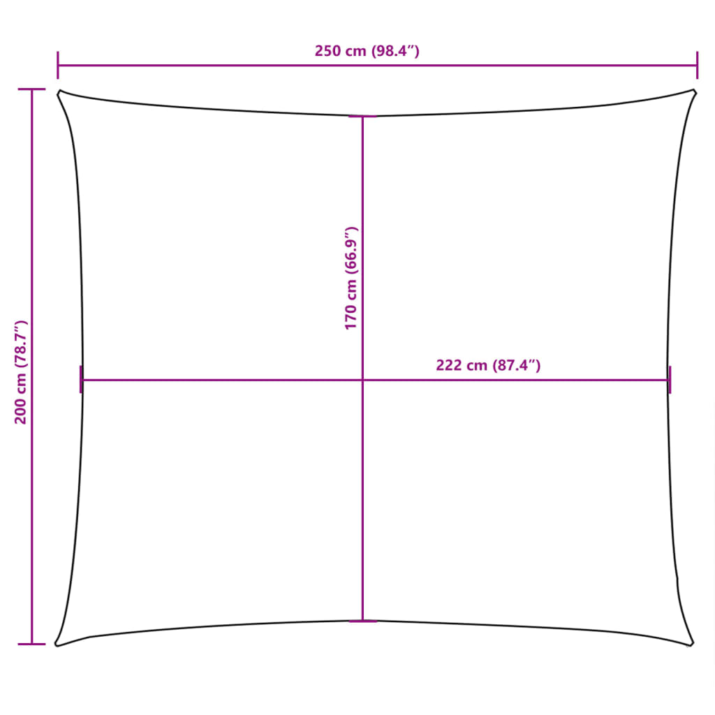 Sonnensegel Oxford-Gewebe Rechteckig 2x2,5 m Anthrazit