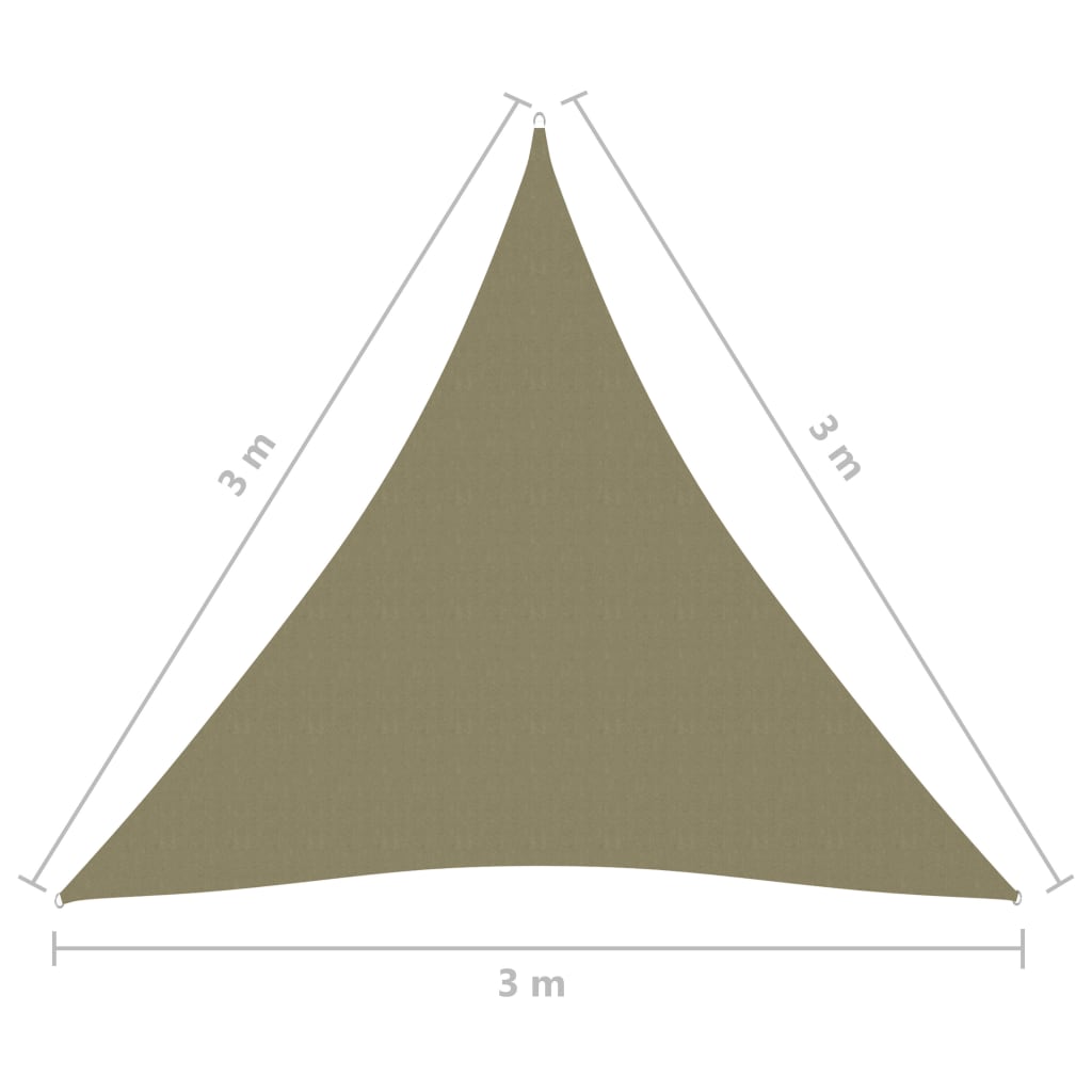 Sonnensegel Oxford-Gewebe Dreieckig 3x3x3 m Beige