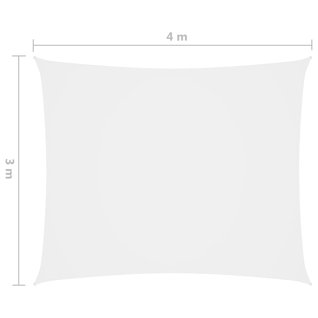 Sonnensegel Oxford-Gewebe Rechteckig 3x4 m Weiß