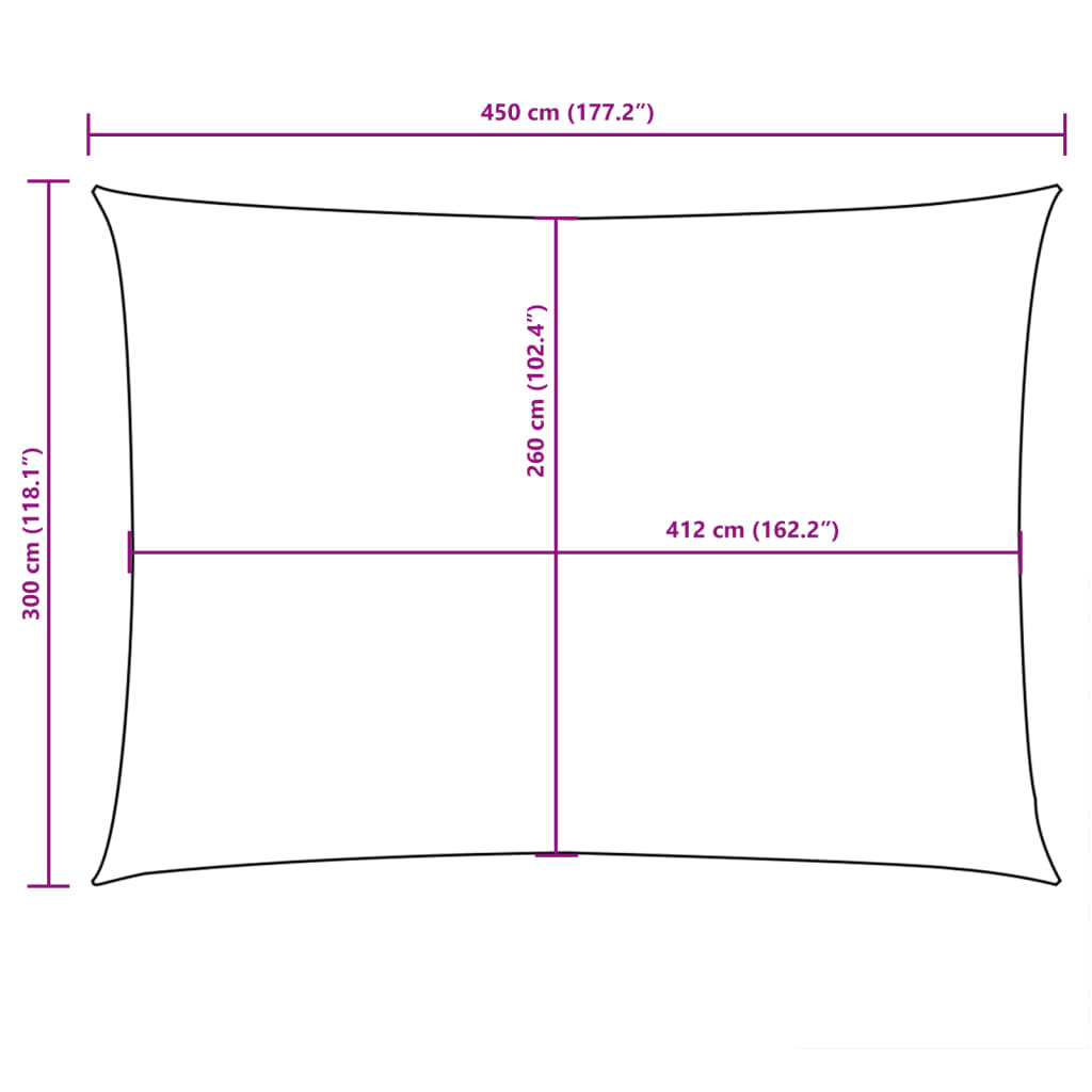 Sonnensegel Oxford-Gewebe Rechteckig 3x4,5 m Weiß