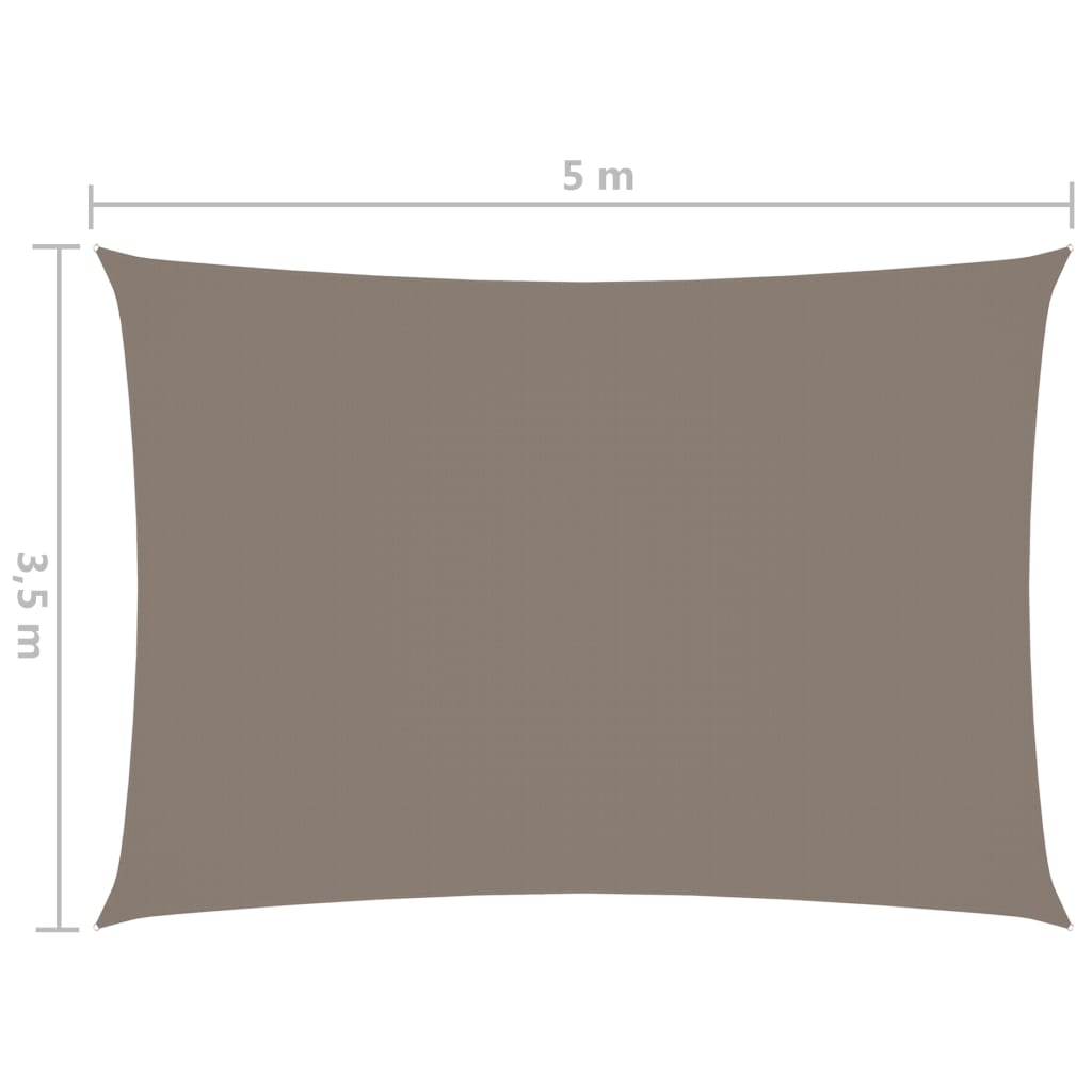 Sonnensegel Oxford-Gewebe Rechteckig 3,5x5 m Taupe