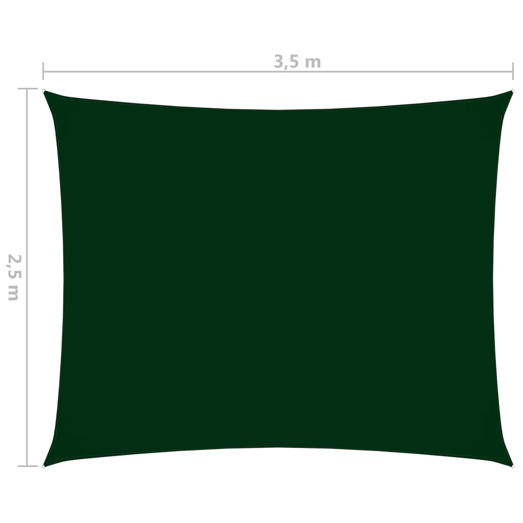 Sonnensegel Oxford-Gewebe Rechteckig 2,5x3,5 m Dunkelgrün