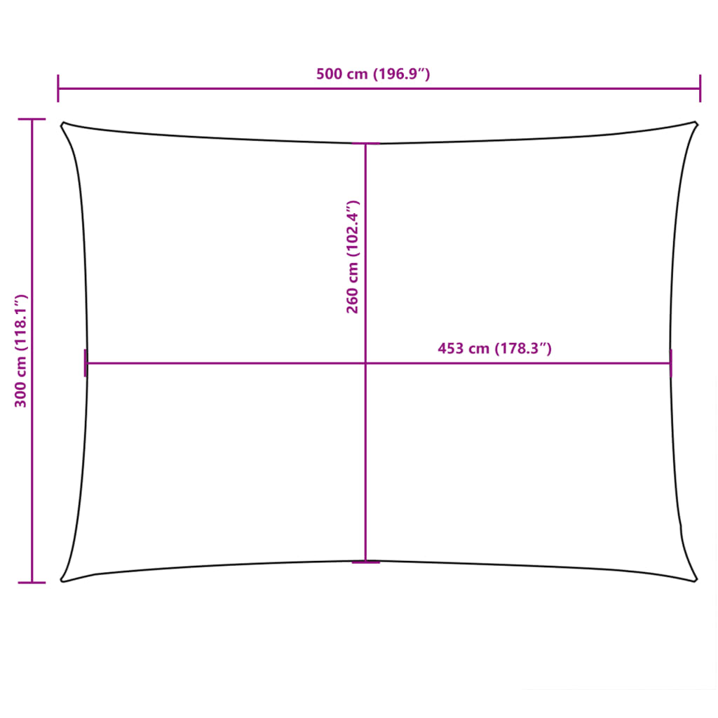 Sonnensegel Oxford-Gewebe Rechteckig 3x5 m Braun