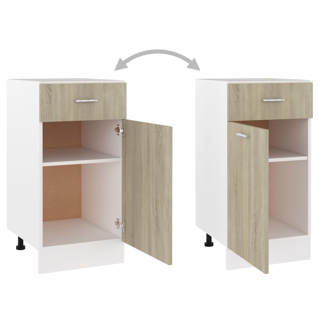 Schubunterschrank Sonoma-Eiche 40x46x81,5 cm Holzwerkstoff