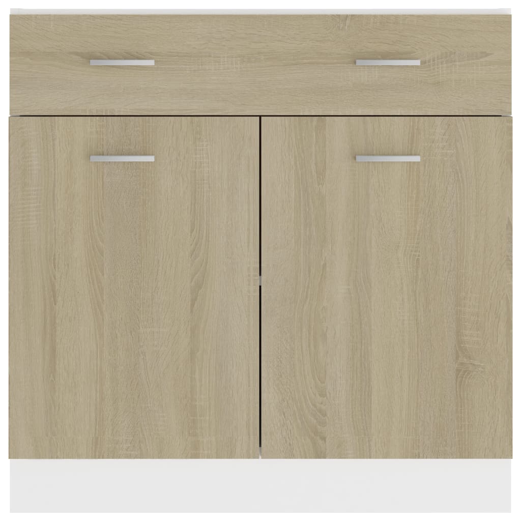 Schubunterschrank Sonoma-Eiche 80x46x81,5 cm Holzwerkstoff