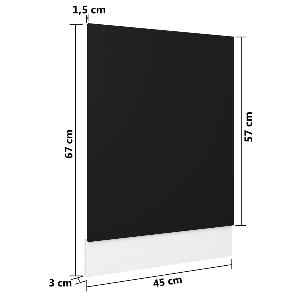 Geschirrspülerblende Schwarz 45x3x67 cm Holzwerkstoff