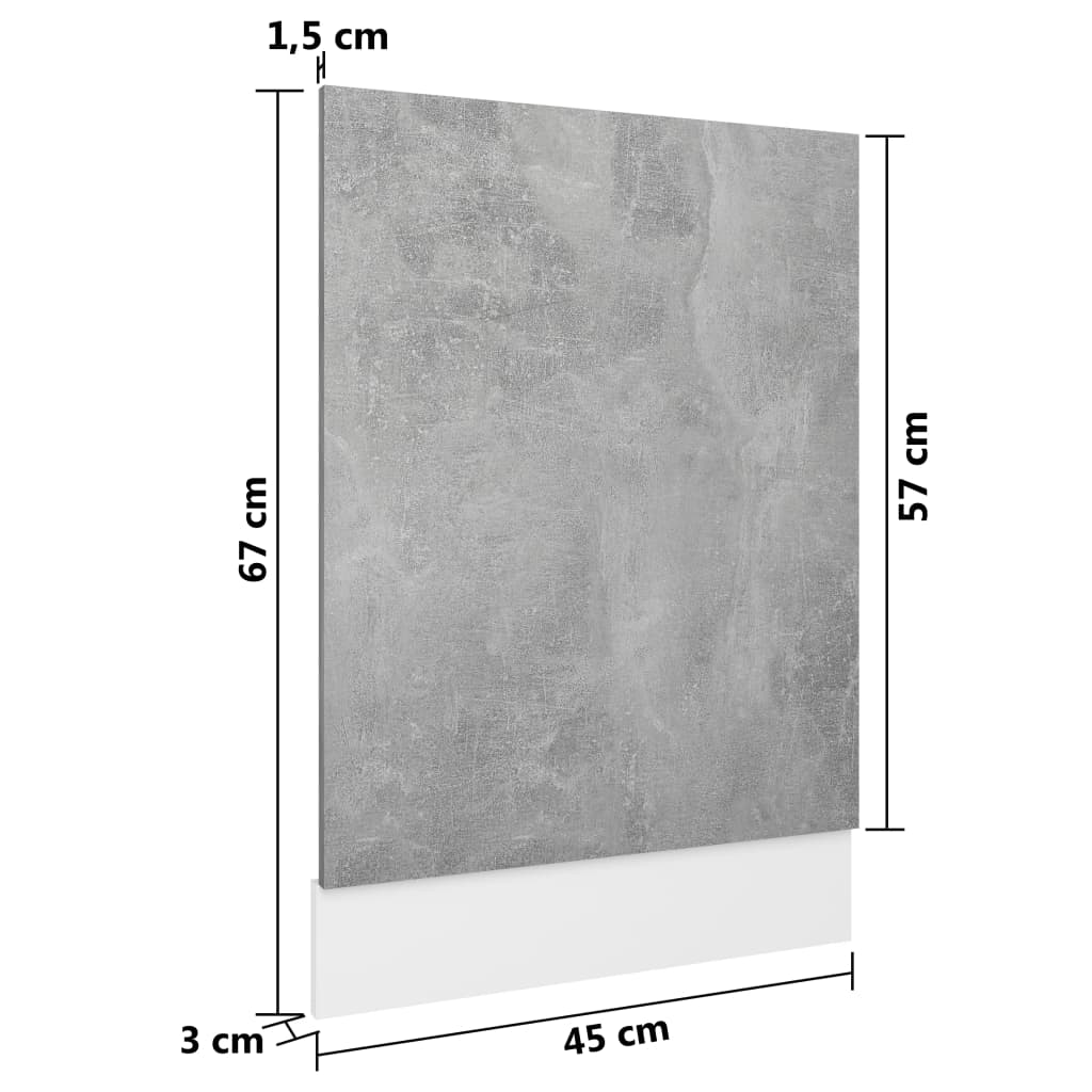 Geschirrspülerblende Betongrau 45x3x67 cm Holzwerkstoff