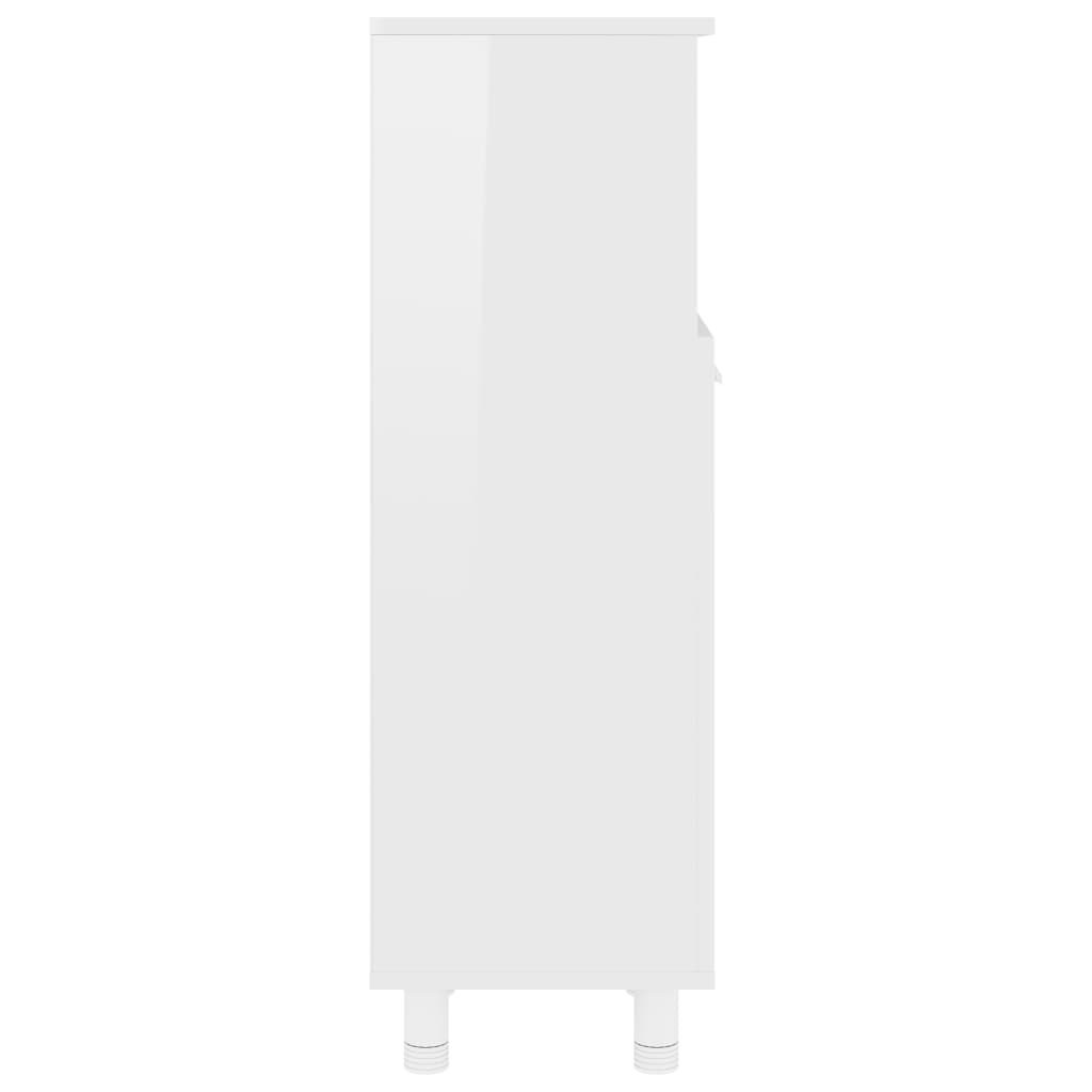 Badezimmerschrank Hochglanz-Weiß 30x30x95 cm Holzwerkstoff