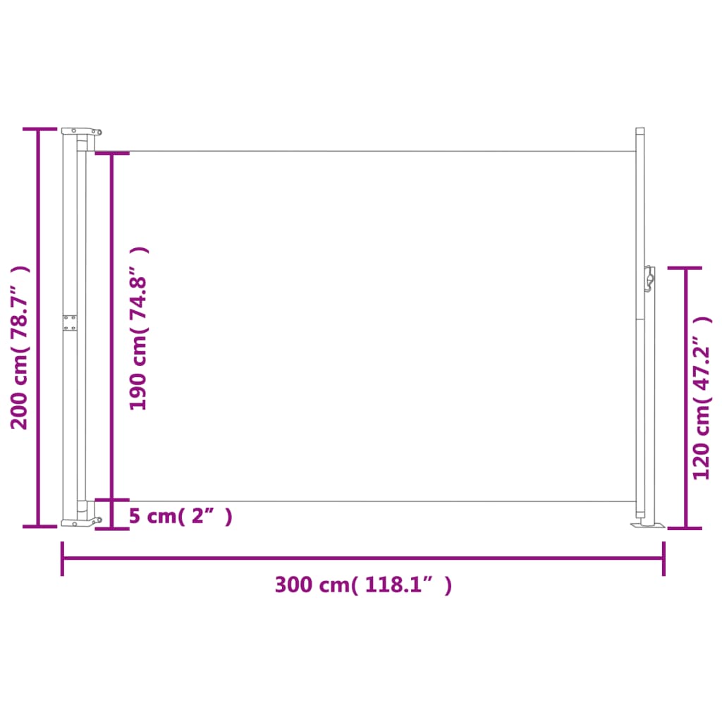 Seitenmarkise Ausziehbar 200x300 cm Braun