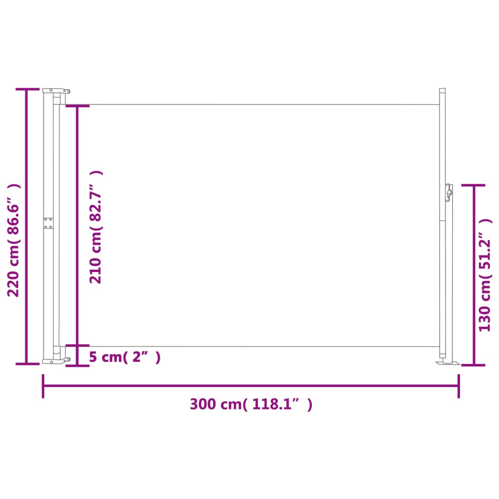 Seitenmarkise Ausziehbar 220x300 cm Grau